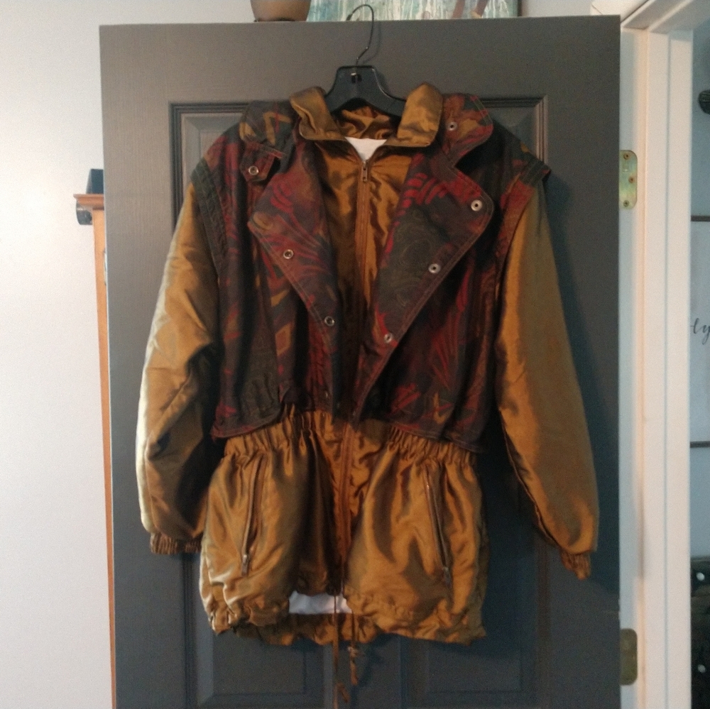 80s Granny Shoulder Pad Windbreaker Bocoo Size 8 Jacket